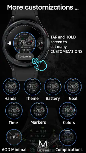 MD335 Hybrid watch face screenshot 7