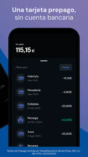 MoneyToPay · Tarjeta Prepago screenshot 2