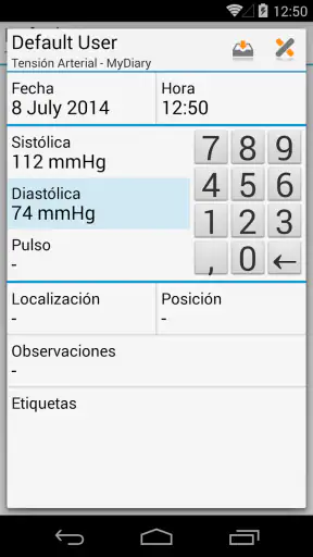 MyDiary – Presión arterial screenshot 1