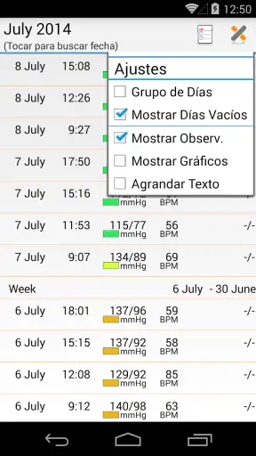 MyDiary – Presión arterial screenshot 2