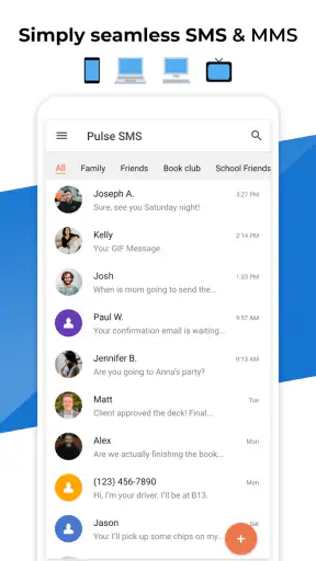 Pulse SMS - teléfono / web screenshot 1