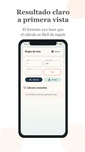 Regla de Tres con Historial screenshot 2