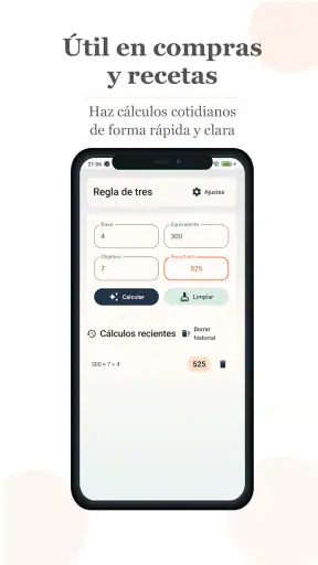 Regla de Tres con Historial screenshot 3