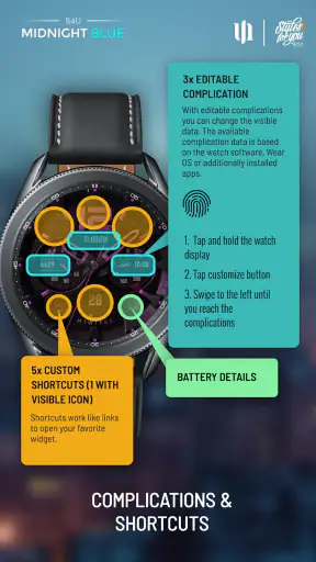 S4U Midnight Blue - watch face screenshot 7