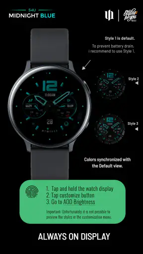 S4U Midnight Blue - watch face screenshot 8