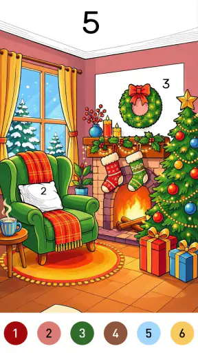 Santa Color By Number Games screenshot 3