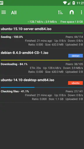 tTorrent screenshot 3