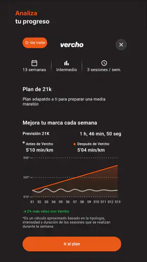 Vercho: entrenamiento running screenshot 2