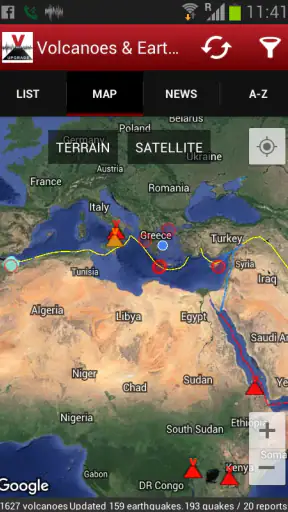 Volcanes y Terremotos screenshot 1