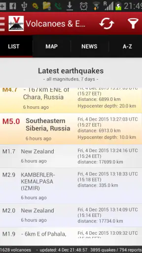 Volcanes y Terremotos screenshot 2