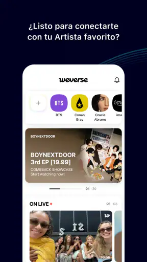 Weverse, Acércate a tu artista screenshot 2