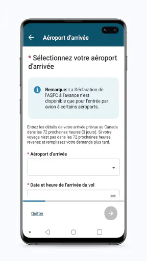 ArriveCAN screenshot 2