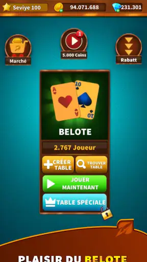 Belote - Rami Online HD screenshot 2