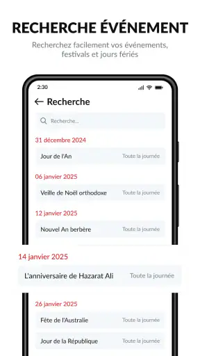 Calendrier screenshot 2