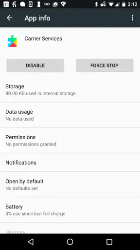 Carrier Services screenshot