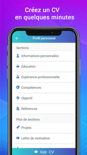 Créer CV, Lettre de motivation screenshot 9