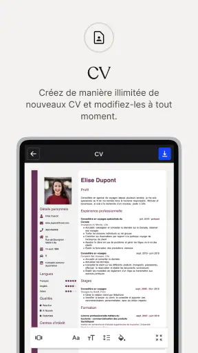 CV.fr : CV designer en ligne screenshot 2