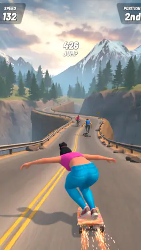 Downhill Race ― Jeu de skate screenshot 1