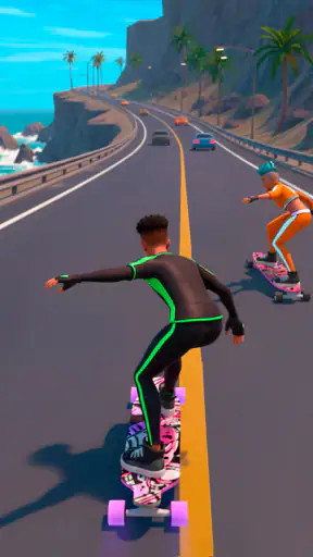 Downhill Race ― Jeu de skate screenshot 10