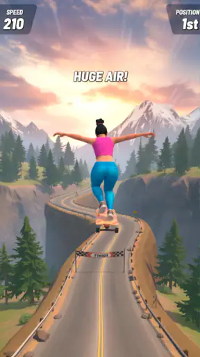 Downhill Race ― Jeu de skate screenshot 2