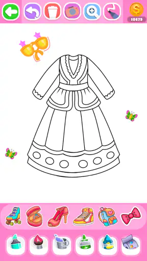 Dress Coloring Game Glitter screenshot 11