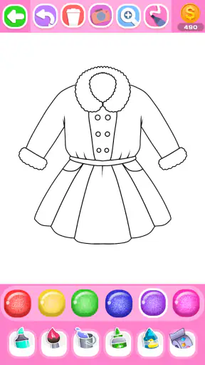 Dress Coloring Game Glitter screenshot 2