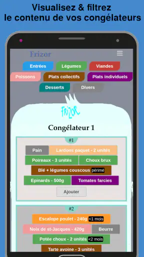 Frizor Gestion de congélateur screenshot 2