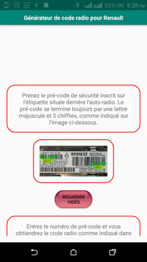 Générateur code radio Renault screenshot 3