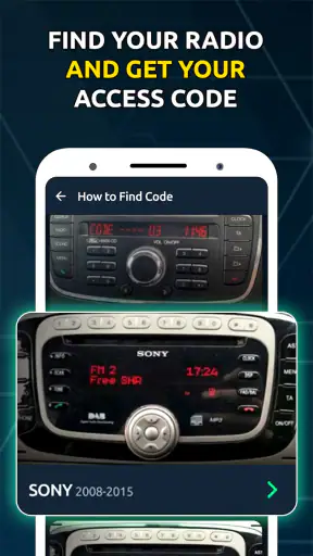 Générateur de codes autoradio screenshot 1
