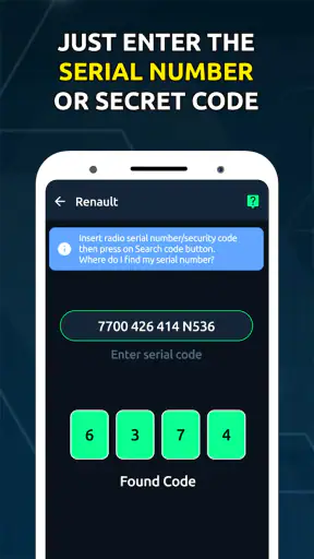 Générateur de codes autoradio screenshot 11