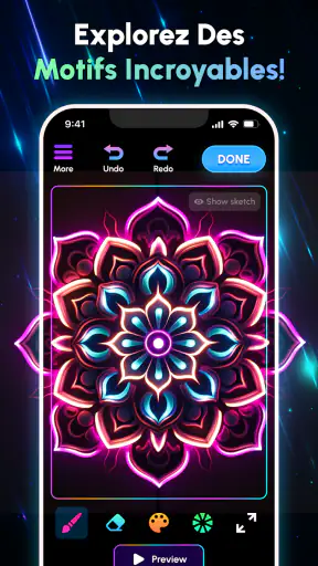 Glow Art Drawing - Doodle App screenshot 2