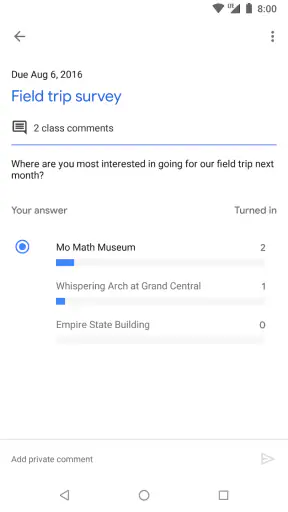 Google Classroom screenshot