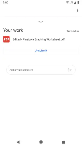 Google Classroom screenshot