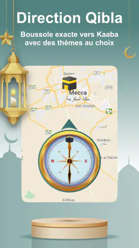 Heure de Prière, Azan, Qibla screenshot 1