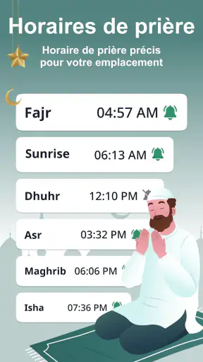 Heure de Prière, Azan, Qibla screenshot 2