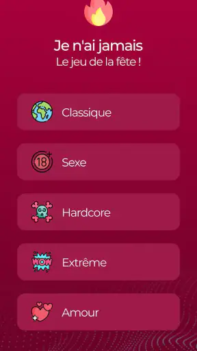 Je n'ai jamais : Jeu de soirée screenshot 1