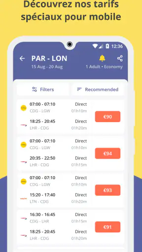 Jetcost : vols et voiture screenshot 3
