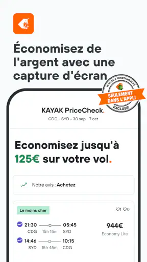 KAYAK : Vols, Hôtels, Voitures screenshot 2