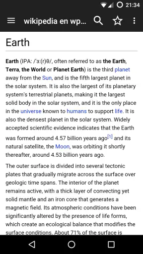 Kiwix, Wikipédia sans Internet screenshot 2