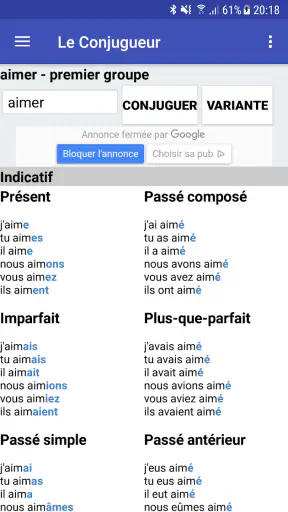 Le Conjugueur screenshot 2