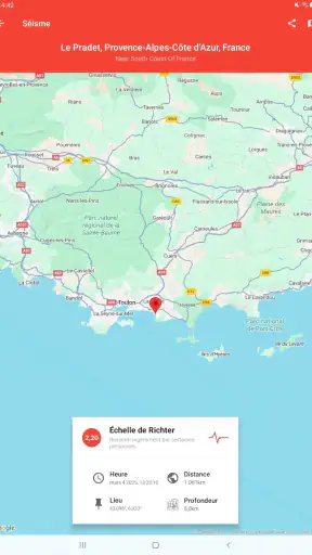 Mes Alertes de Séismes screenshot 5