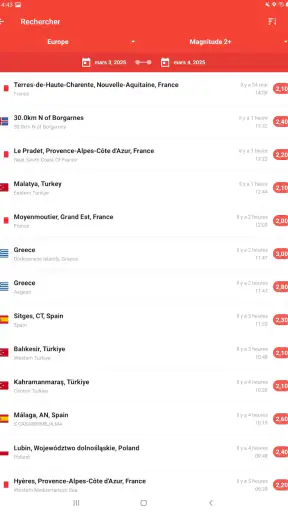 Mes Alertes de Séismes screenshot 7
