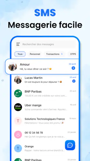 Messages SMS Texte Accueil screenshot 1