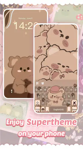 Pink Cute Hippo Thème screenshot 2