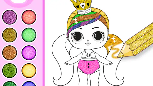 Princess Coloring Book Glitter screenshot 10