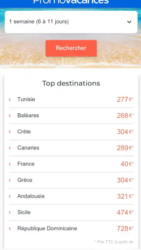 Promovacances : Vols, Séjours screenshot 7