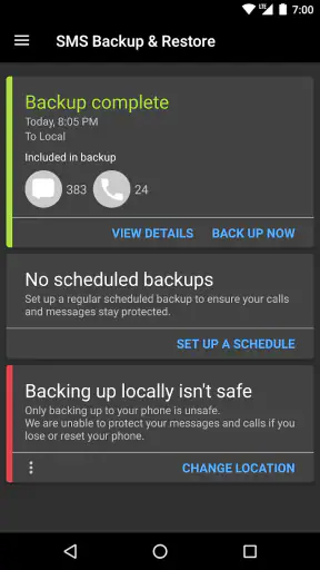 SMS Backup & Restore screenshot 2