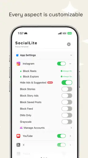 Sociallite -Block Reels&Shorts screenshot 3