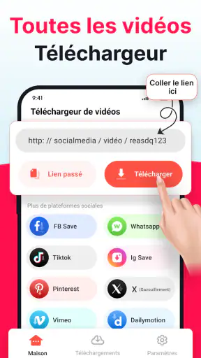 Téléchargeur Vidéos et Lecteur screenshot 1