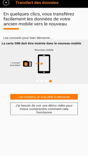 Transfert des données screenshot 1